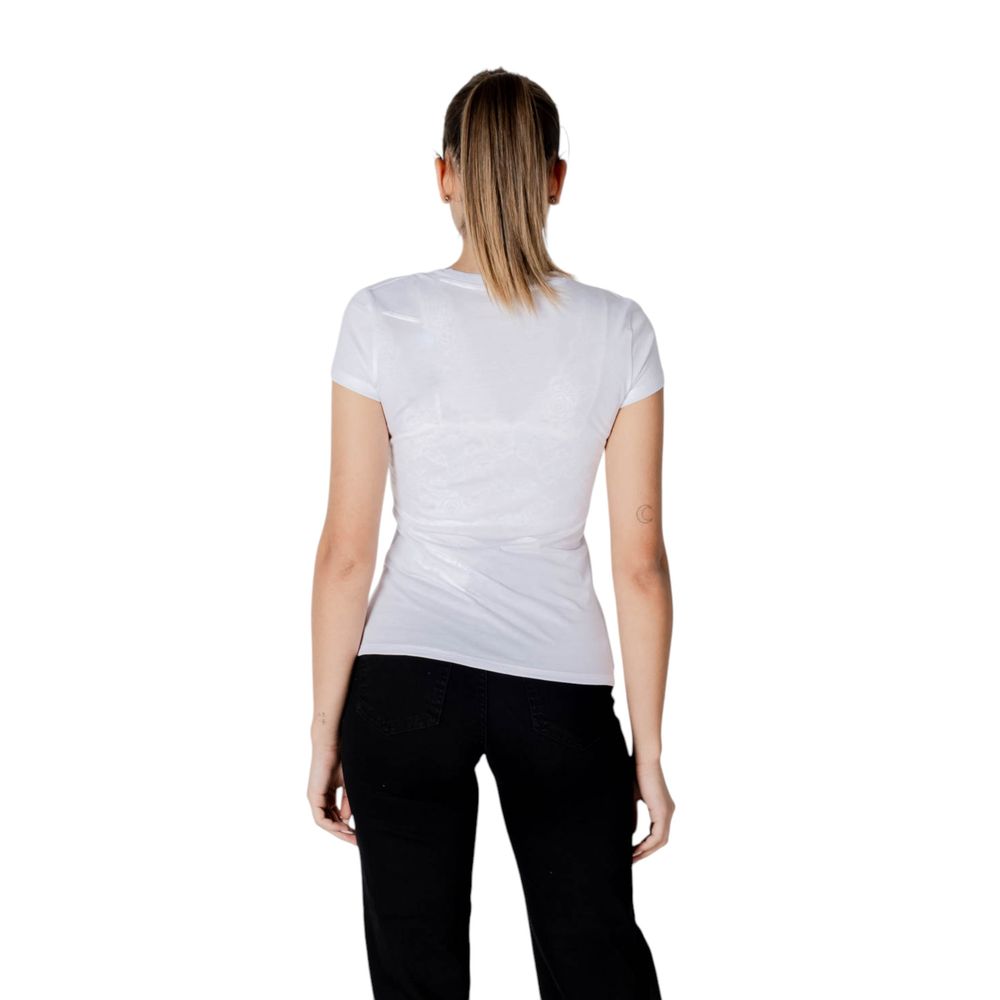 Armani Exchange Women's White Cotton T-Shirt