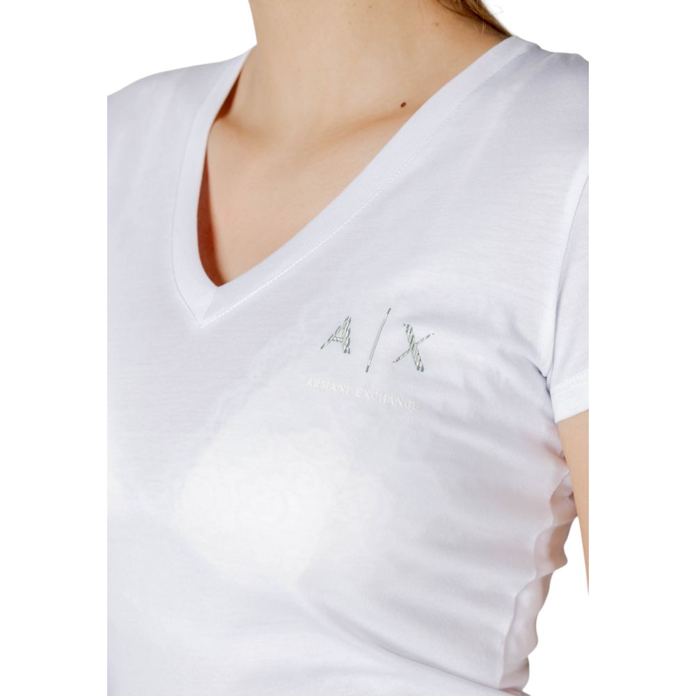 Armani Exchange Women's White Cotton T-Shirt
