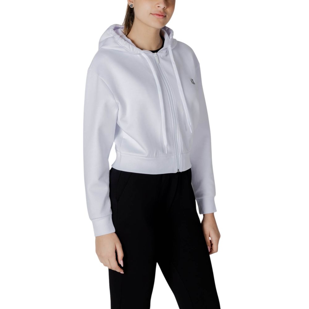 Armani Exchange White Cotton Hoody - Women's Cap Capsule Sweatshirt