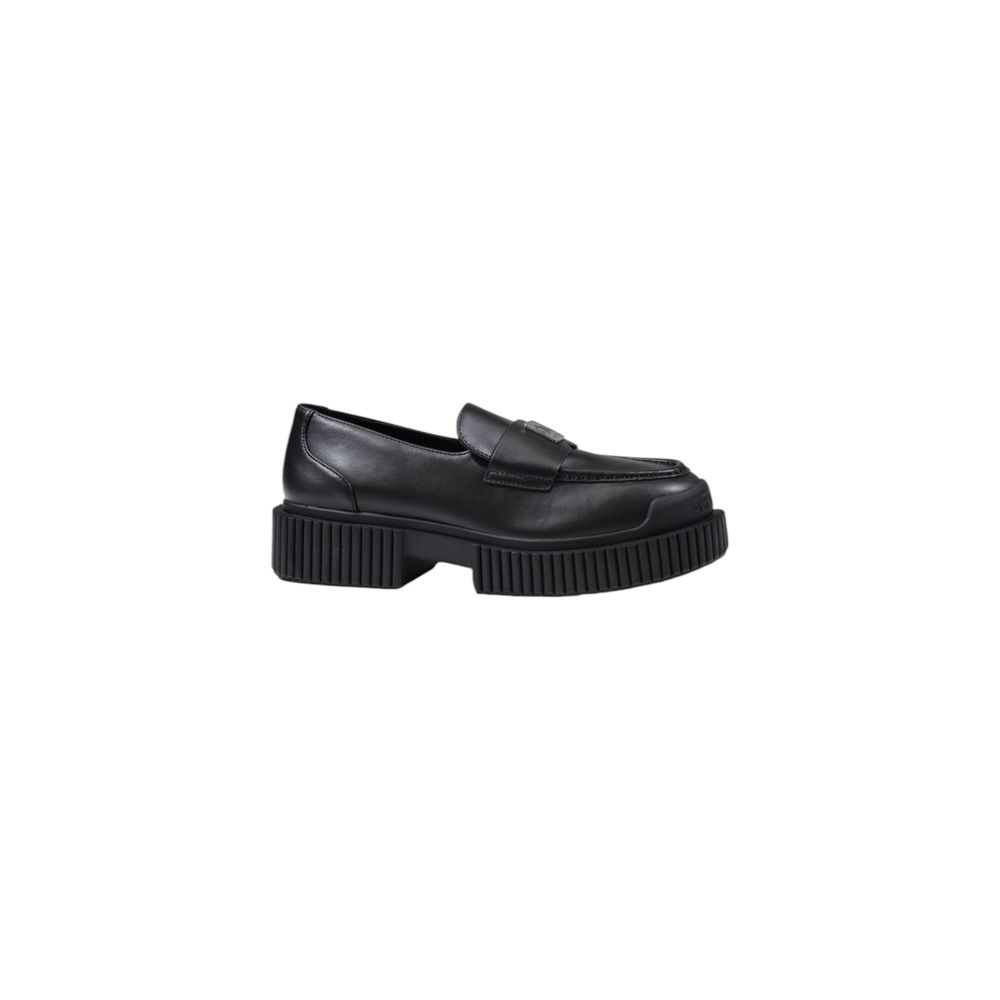 Armani Exchange Black Leather Platform Shoes