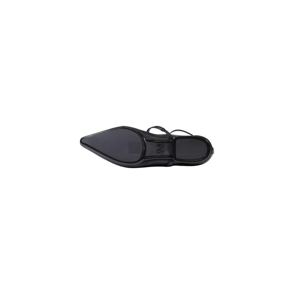 Armani Exchange Black Polyester Platform Ballet Flats