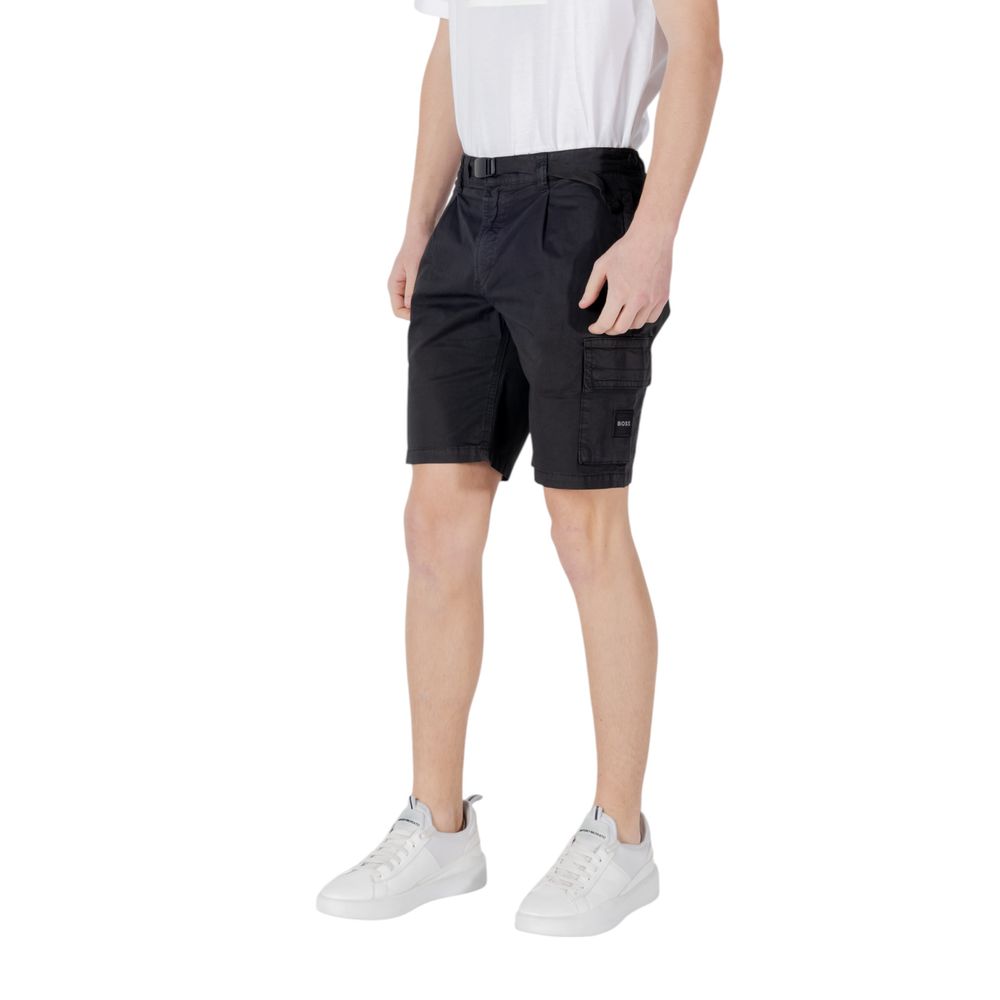 Hugo Boss Black Cotton Bermuda Shorts - Boss Sariel