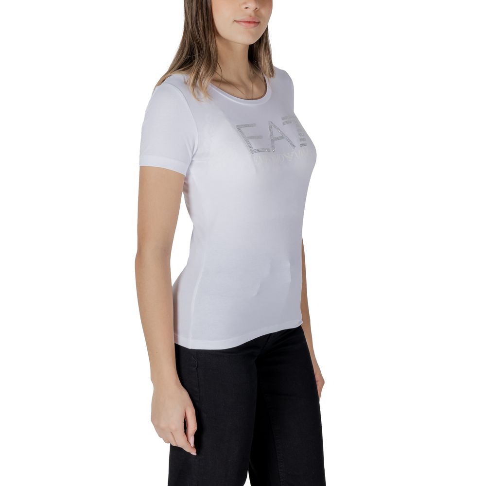 EA7 Emporio Armani White Cotton T-Shirt for Women
