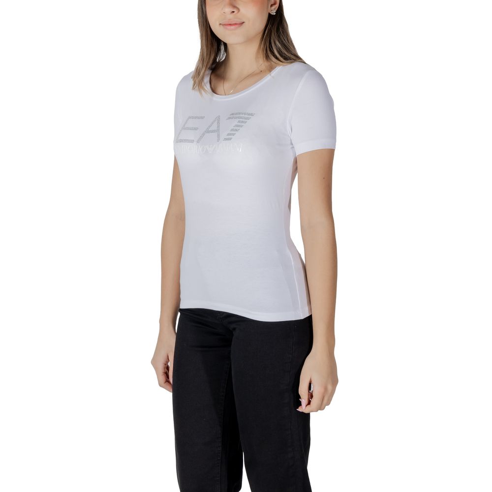 EA7 Emporio Armani White Cotton T-Shirt for Women