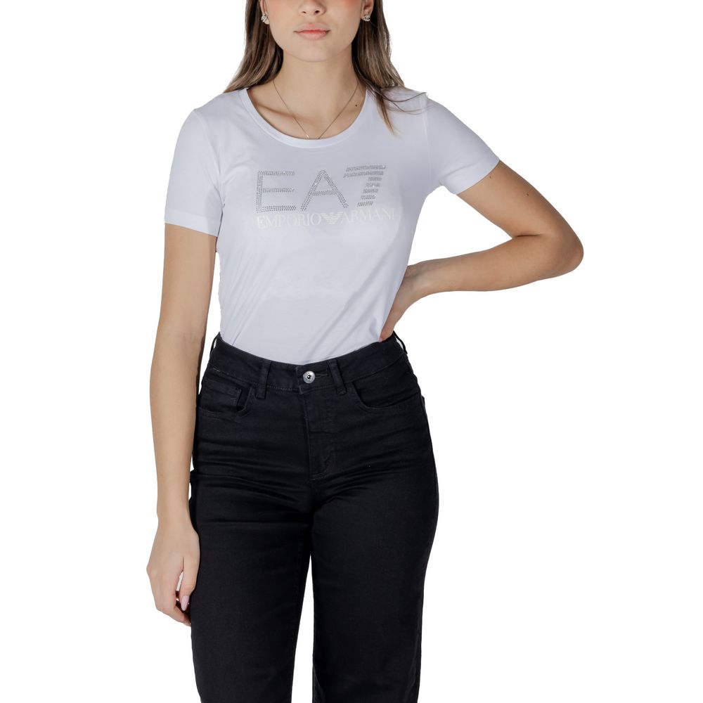 EA7 Emporio Armani White Cotton T-Shirt for Women