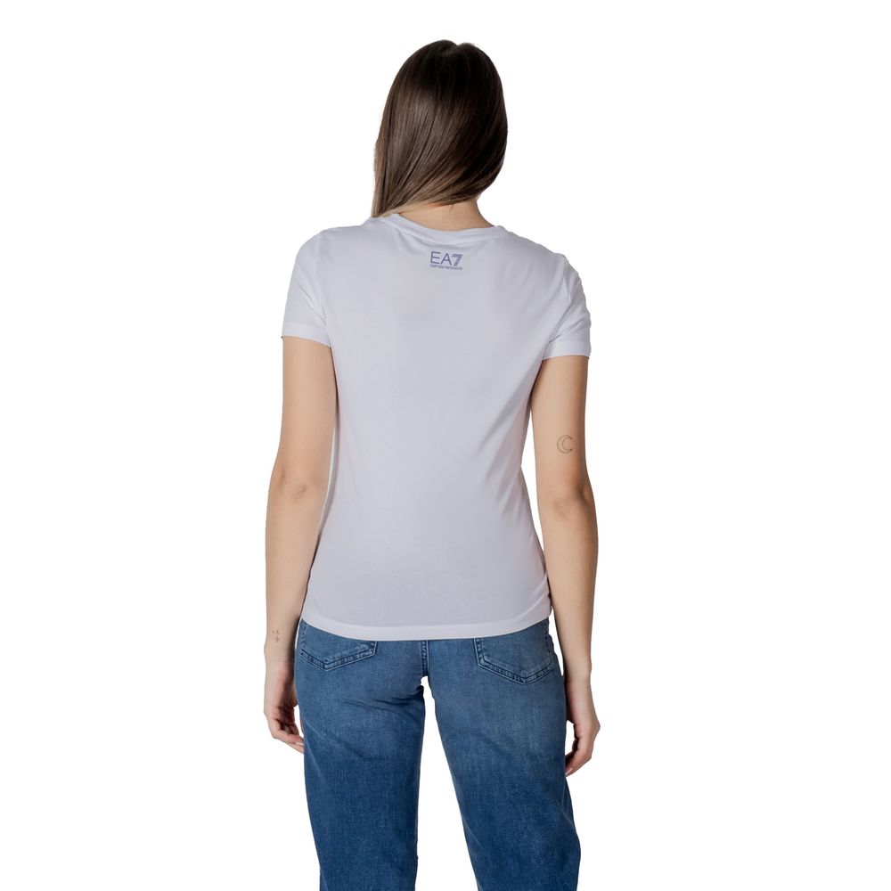 EA7 Emporio Armani White Cotton T-Shirt for Women