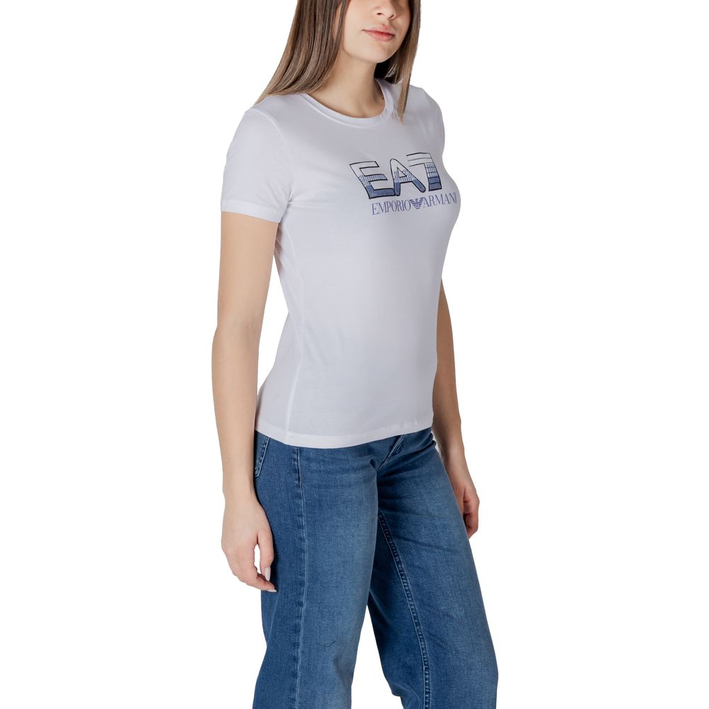 EA7 Emporio Armani White Cotton T-Shirt for Women