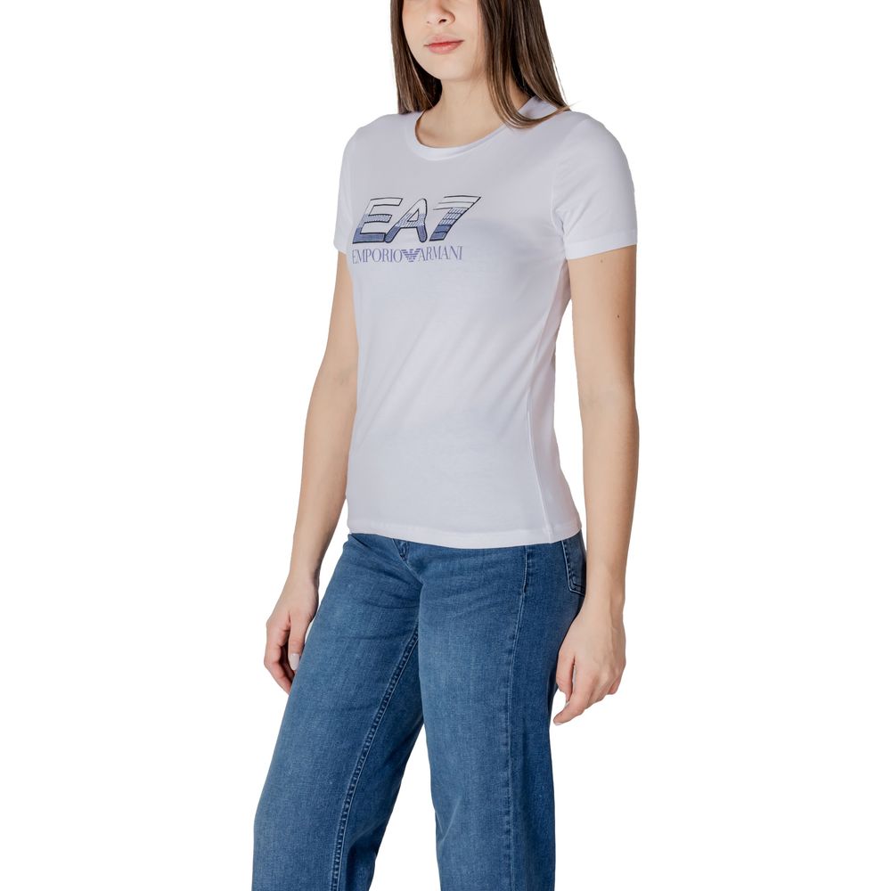 EA7 Emporio Armani White Cotton T-Shirt for Women