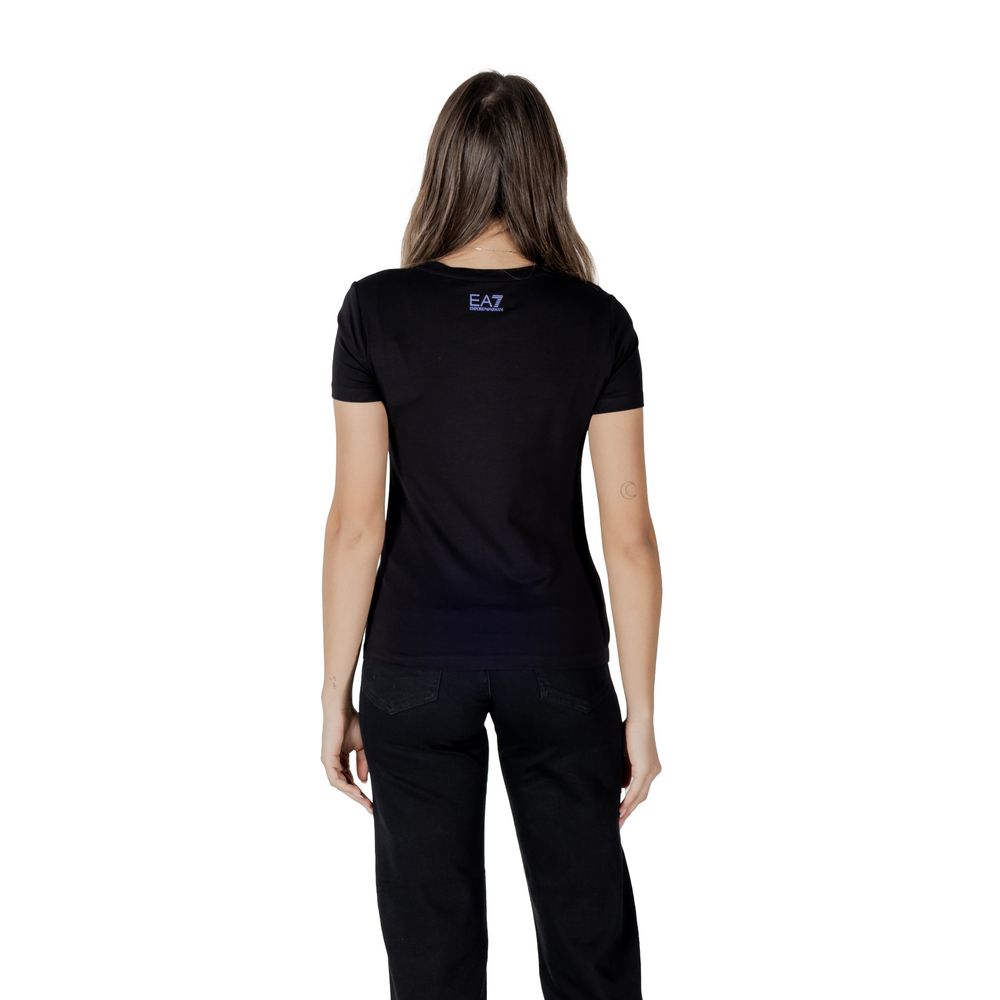 EA7 Emporio Armani Black Cotton T-Shirt for Women