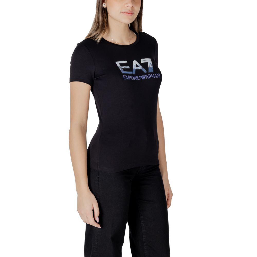 EA7 Emporio Armani Black Cotton T-Shirt for Women