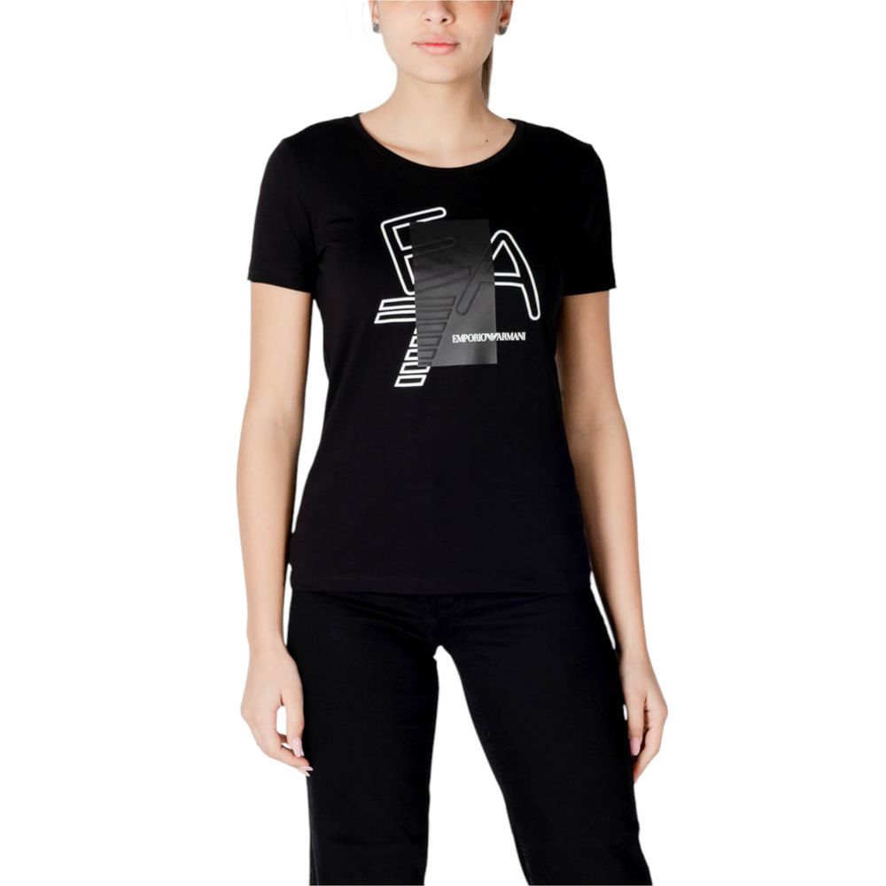 EA7 Emporio Armani Black Cotton T-Shirt for Women