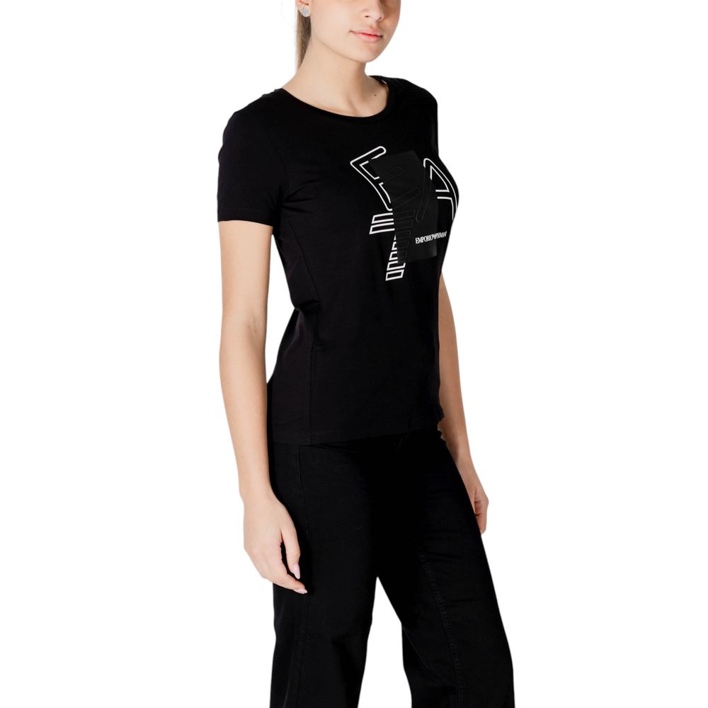 EA7 Emporio Armani Black Cotton T-Shirt for Women
