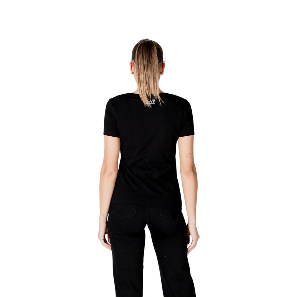 EA7 Emporio Armani Black Cotton T-Shirt for Women