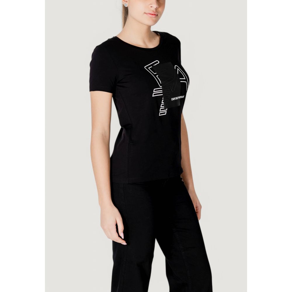 EA7 Emporio Armani Black Cotton T-Shirt for Women