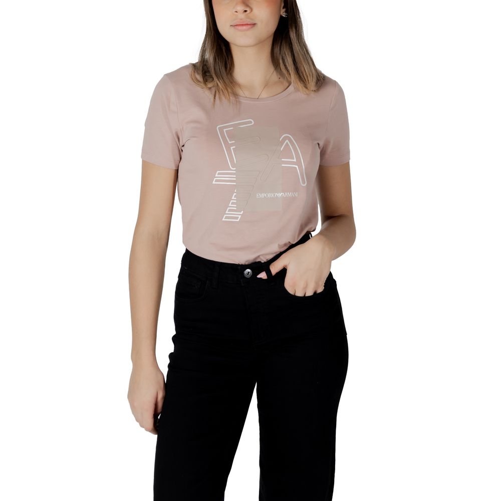 EA7 Emporio Armani Pink Cotton T-Shirt for Women