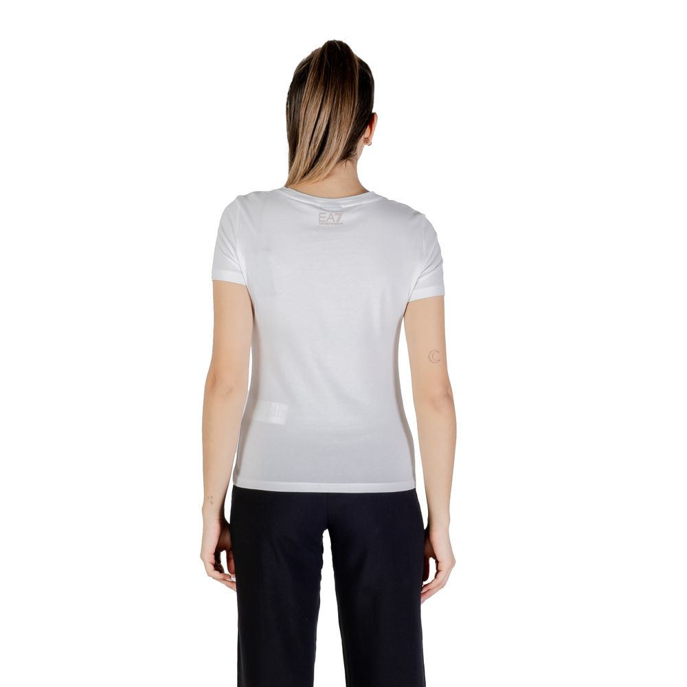 EA7 Emporio Armani White Cotton T-Shirt for Women