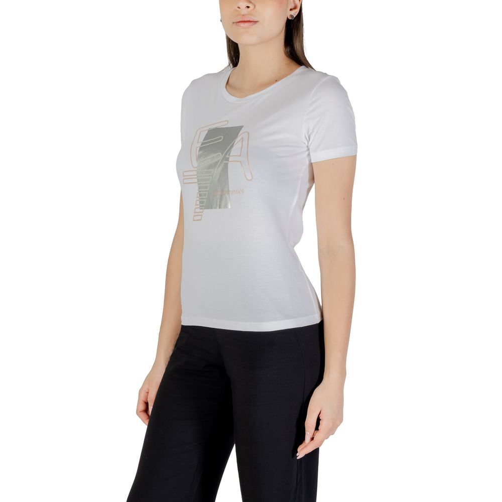 EA7 Emporio Armani White Cotton T-Shirt for Women