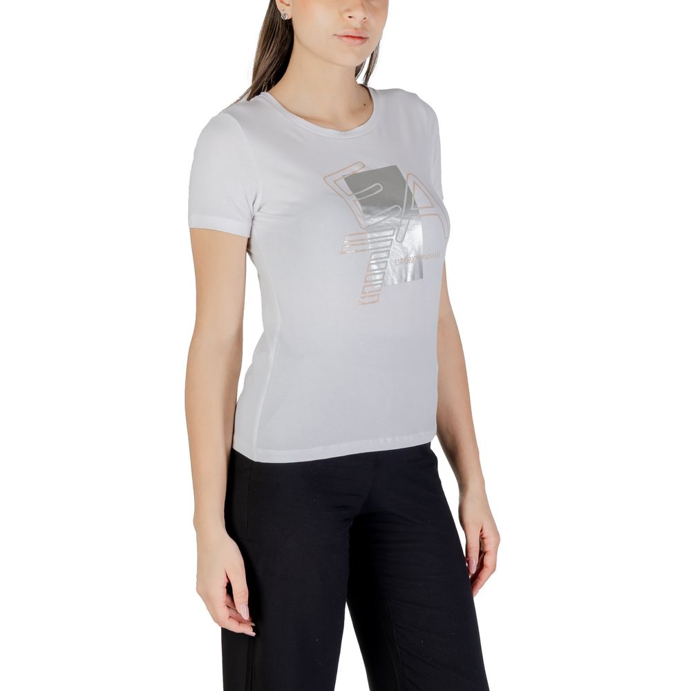 EA7 Emporio Armani White Cotton T-Shirt for Women
