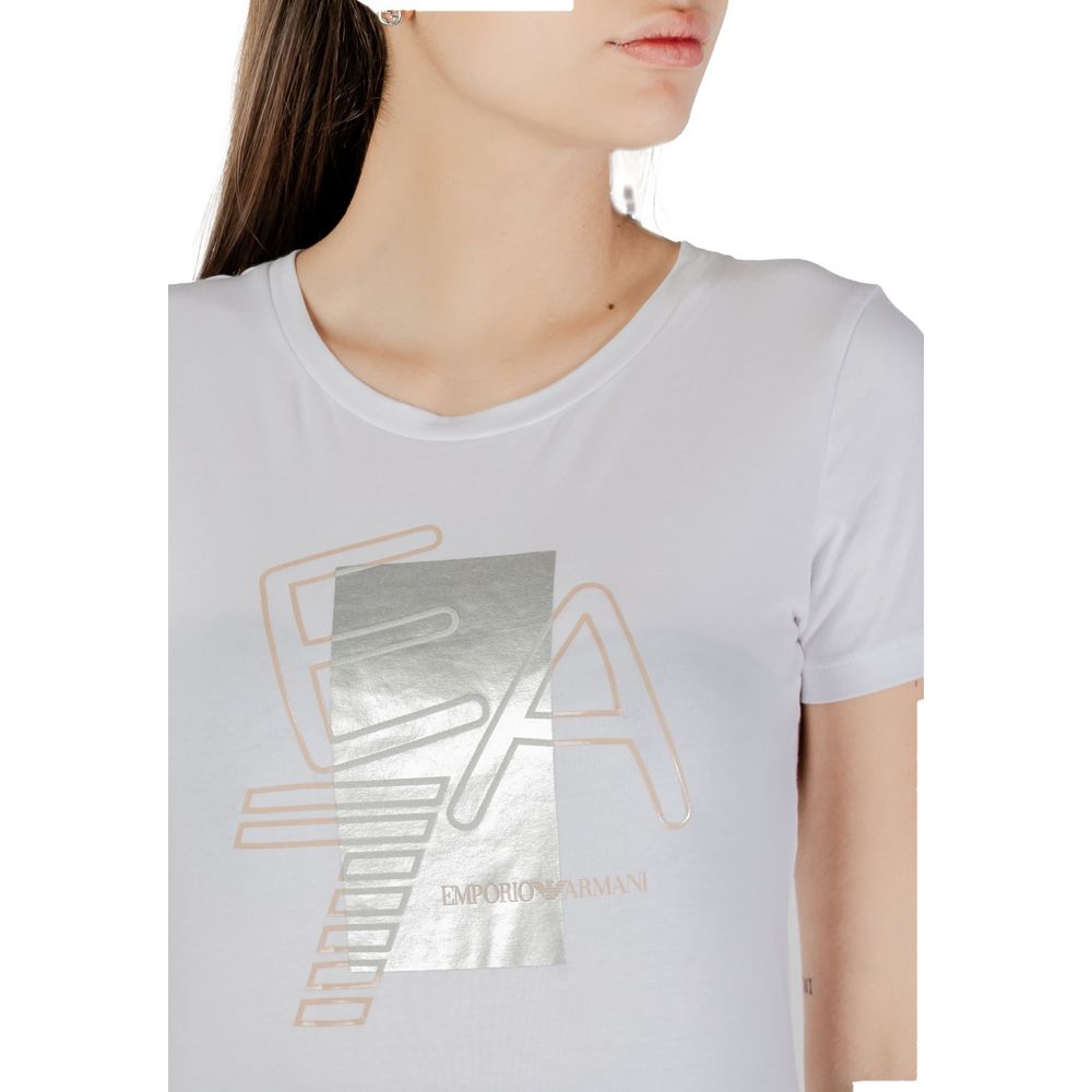 EA7 Emporio Armani White Cotton T-Shirt for Women