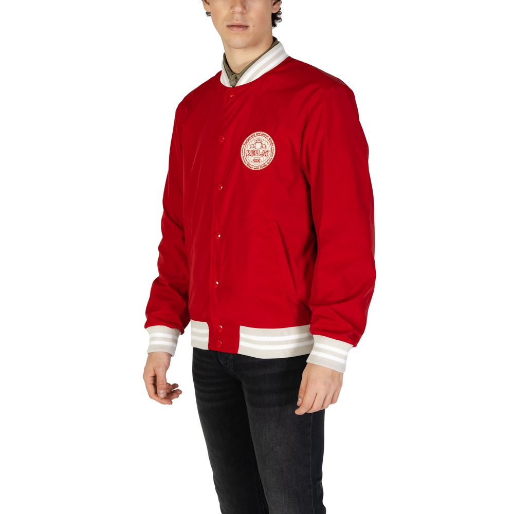 Replay Red Cotton Jacket & Coat