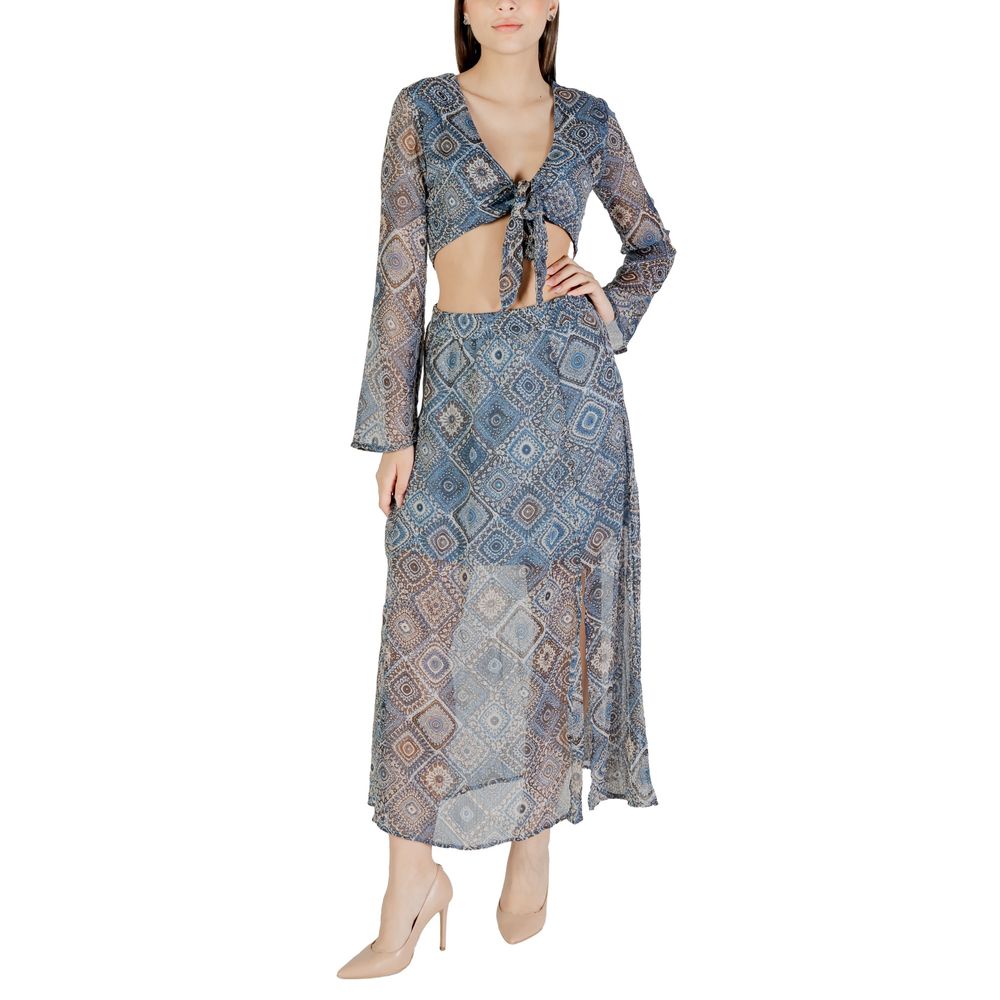 Only Blue Recycled Polyester Top – Onlasta Life L/S Tie Top Wvn