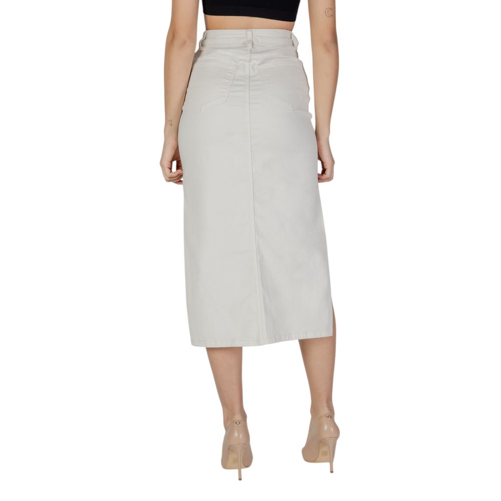 Vila Clothes Cream Cotton Longuette Dress