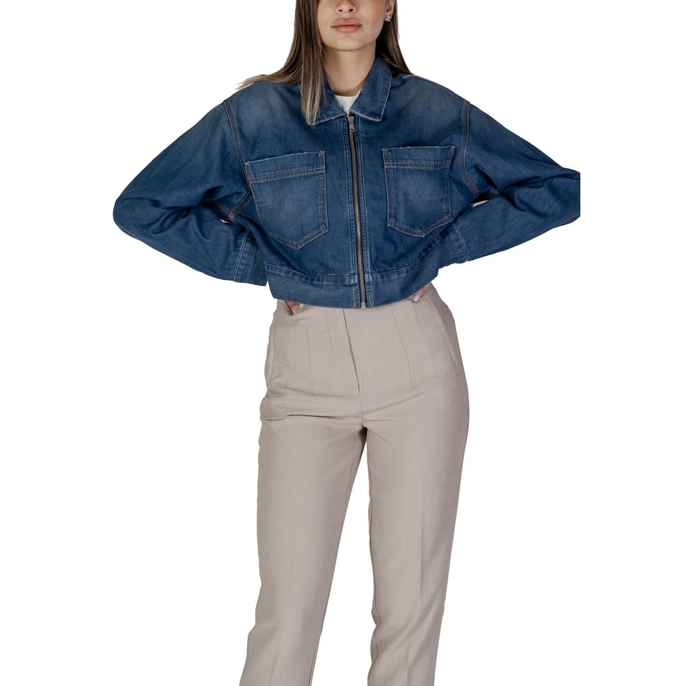 Replay Blue Cotton Jacket & Coat for Women
