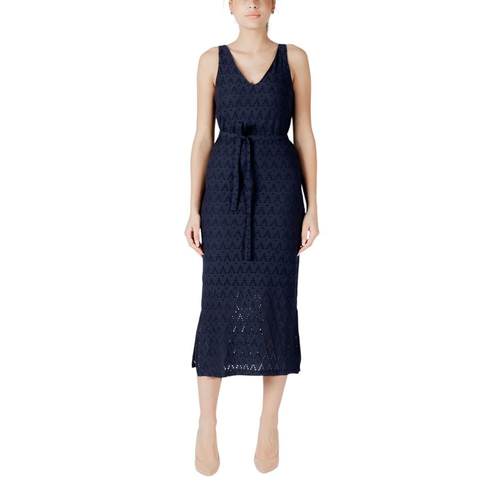 Vila Clothes Viamalina Blue Recycled Polyester Midi Dress