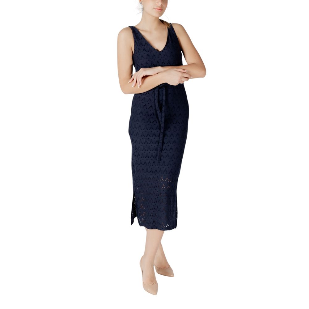 Vila Clothes Viamalina Blue Recycled Polyester Midi Dress