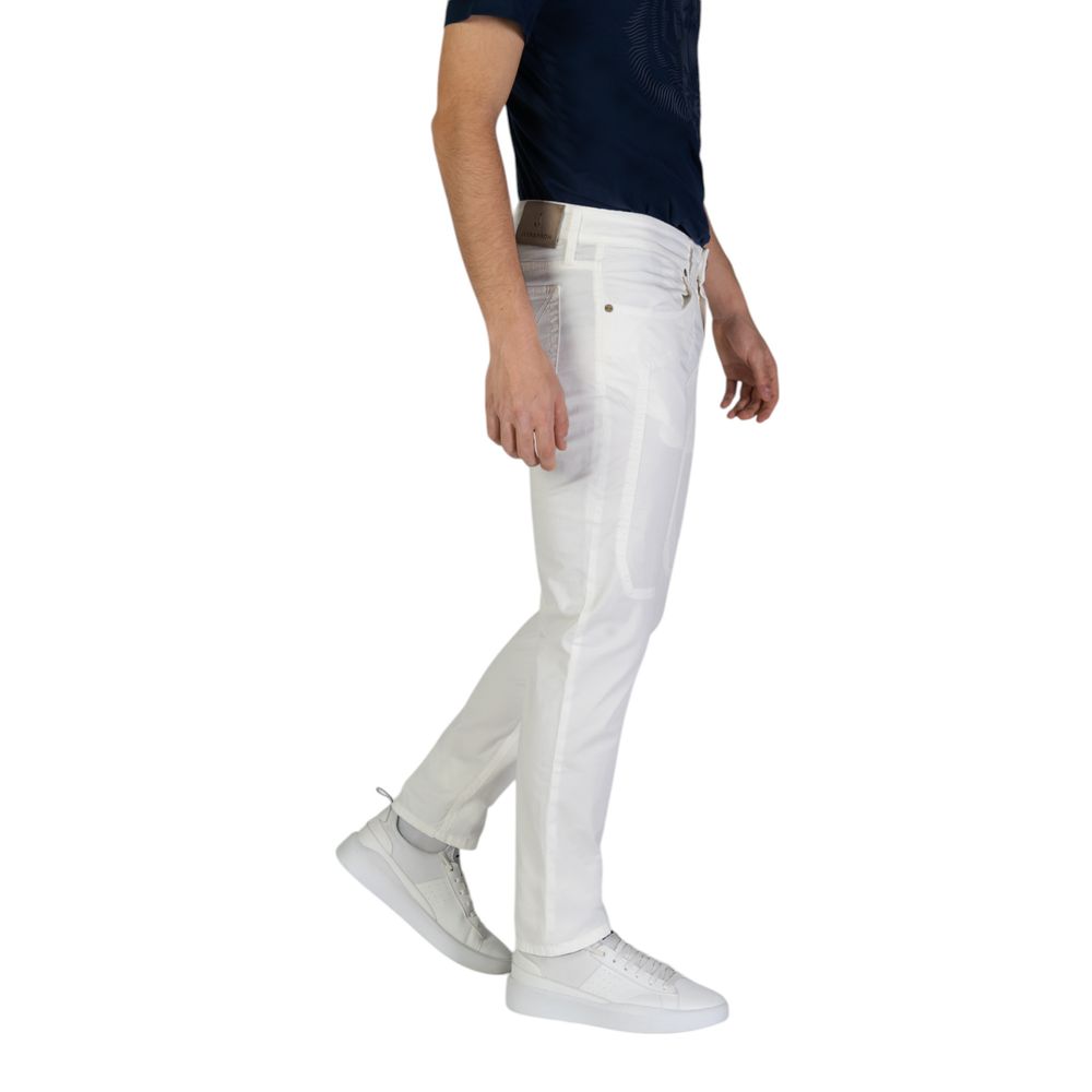 Jeckerson White Cotton Skinny Pant - Model JOHN 5 POCKETS