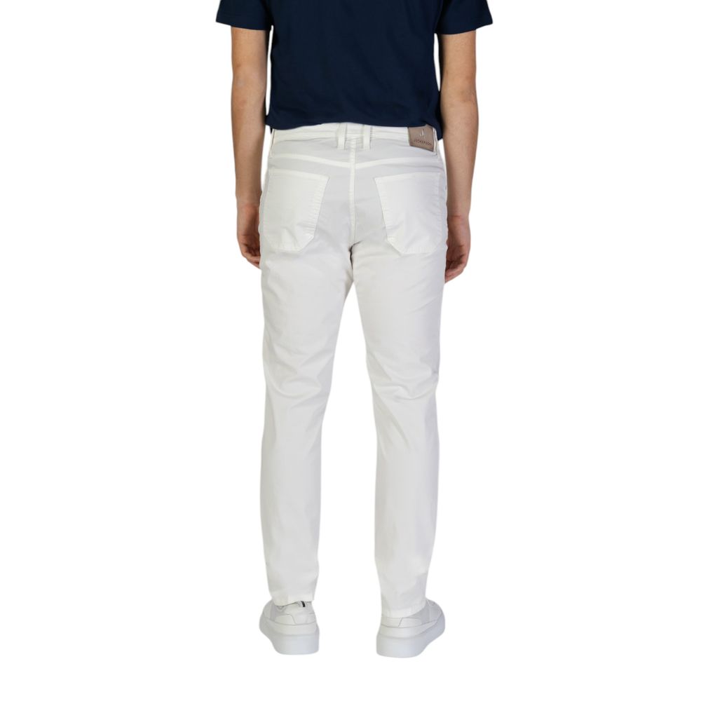 Jeckerson White Cotton Skinny Pant - Model JOHN 5 POCKETS