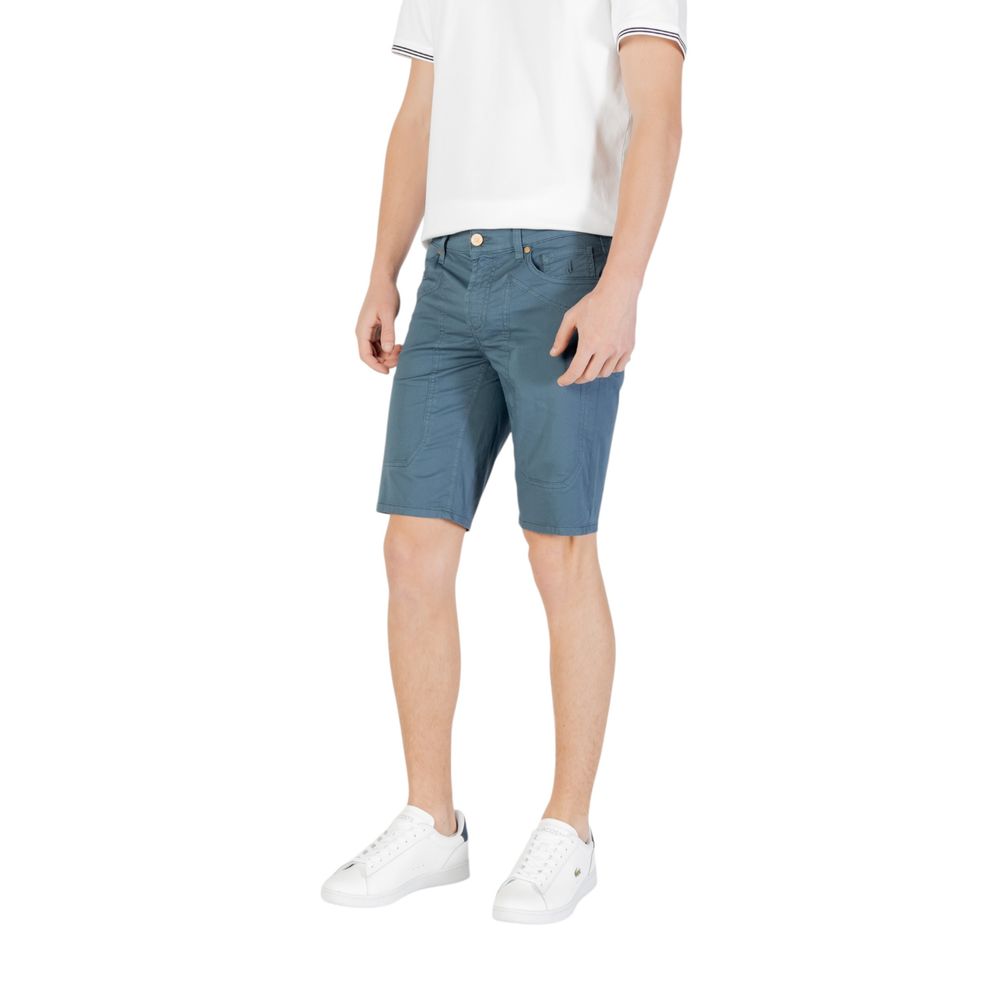 Jeckerson JAYDEN Blue Cotton Bermuda Shorts