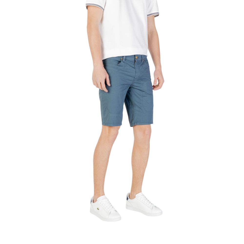 Jeckerson JAYDEN Blue Cotton Bermuda Shorts