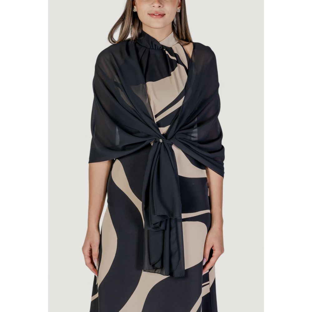 Rinascimento Black Polyester Scarf - Elegant Women's Stole for Spring/Summer
