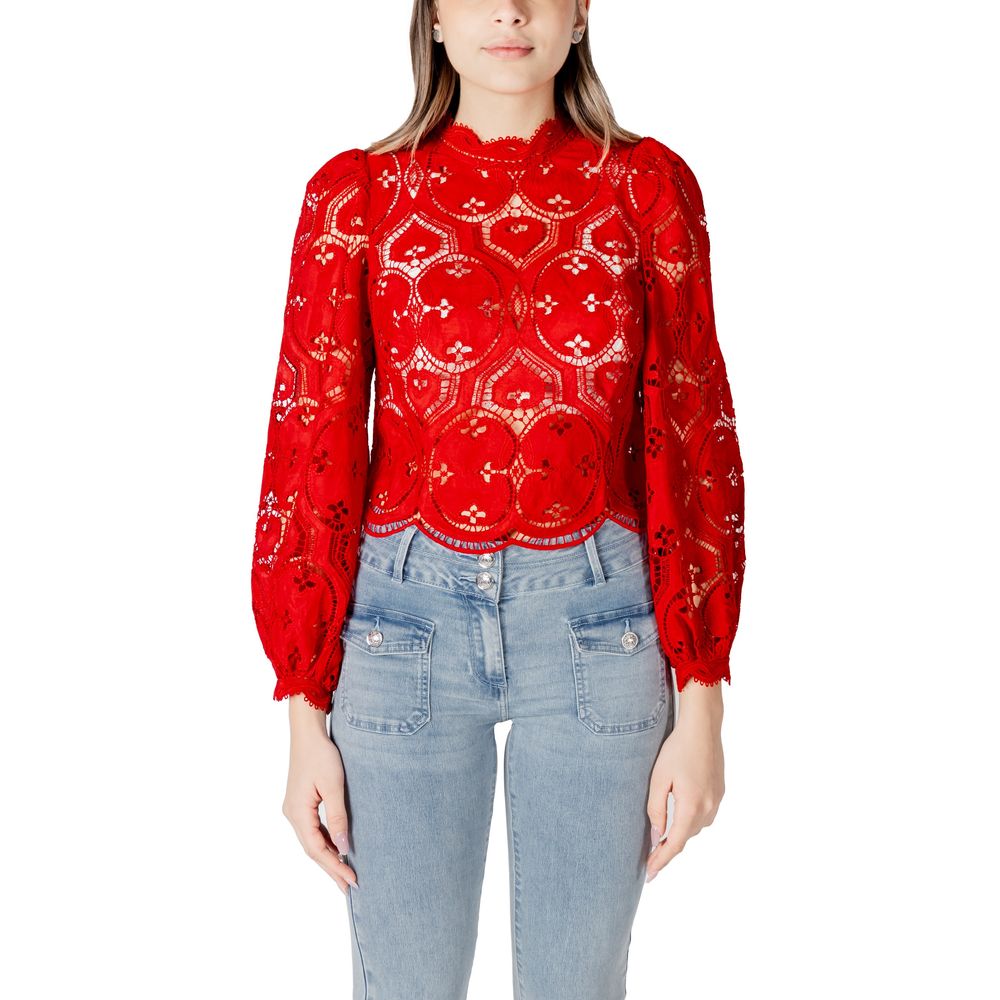 Morgan De Toi Red Polyester Blouse: Effortless Parisian Chic
