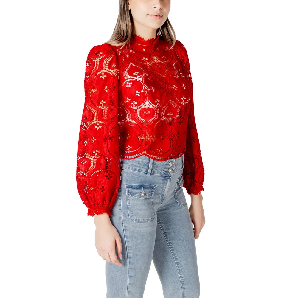 Morgan De Toi Red Polyester Blouse: Effortless Parisian Chic