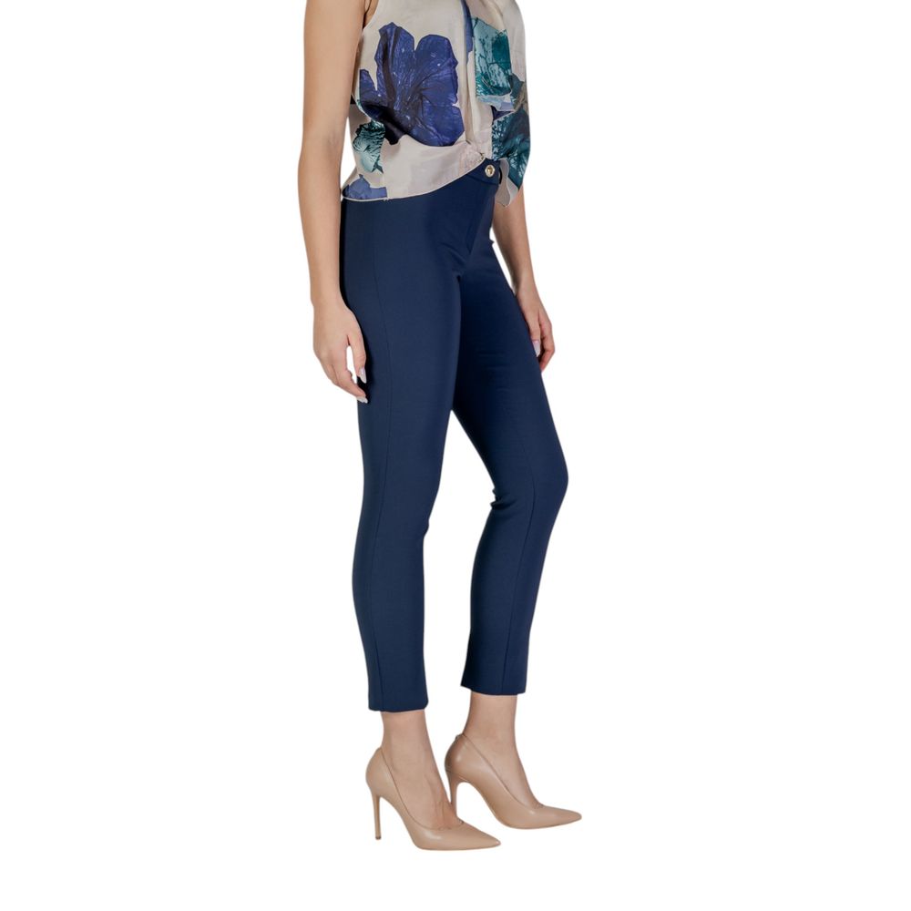 Rinascimento Blue Polyester Sigaret Trousers