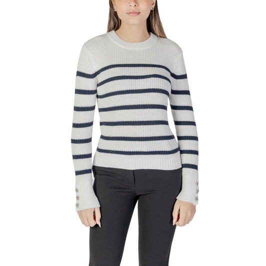 Morgan De Toi White Cotton Sweater - Effortless Chic for Every Occasion