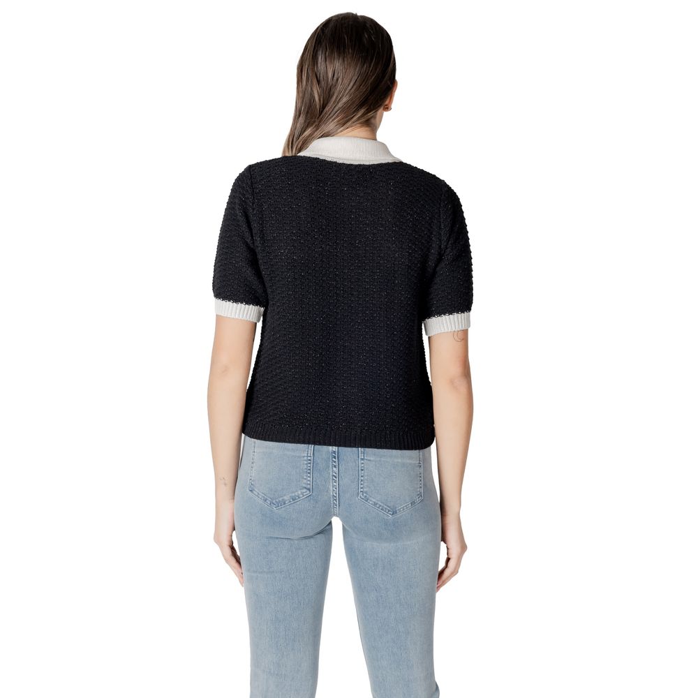 Morgan De Toi Black Recycled Cotton Sweater - Effortlessly Chic Cardigan