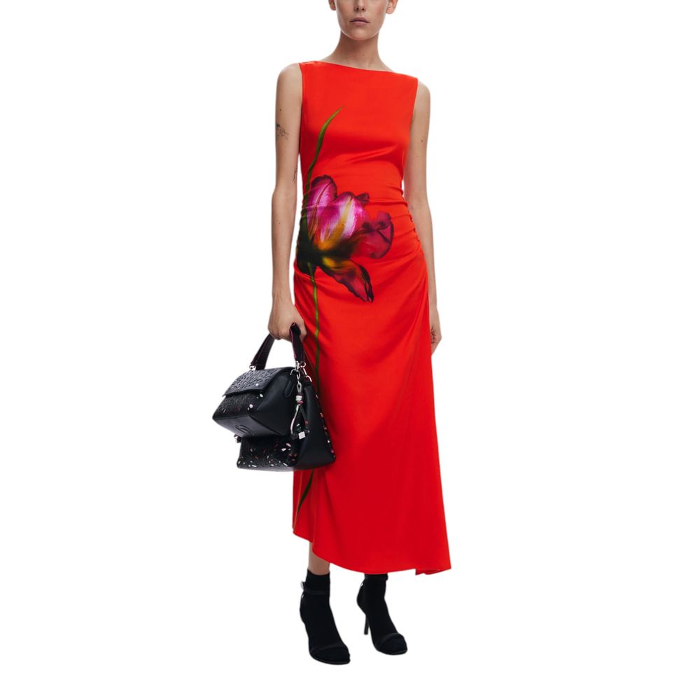 Desigual Red Viscose Long Dress