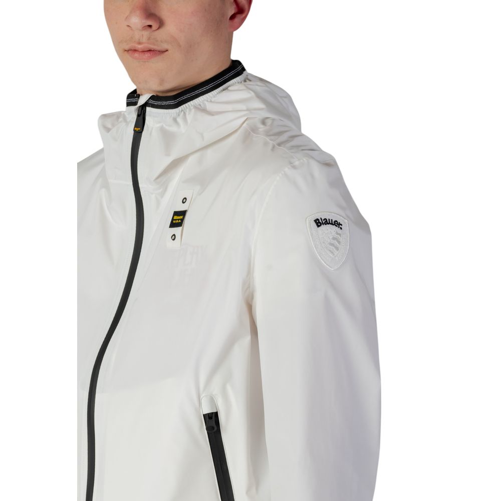 Blauer White Polyamide Jacket & Coat for Men - Spring/Summer Collection