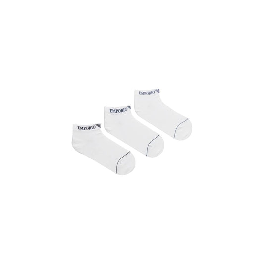 Emporio Armani Underwear White Cotton Invisible Socks