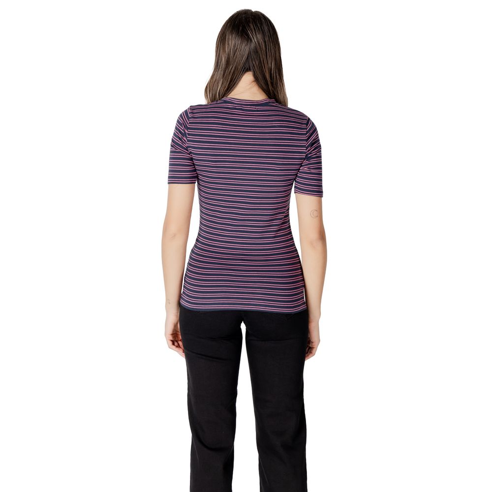 ICHI Bicolor Cotton T-Shirt for Women