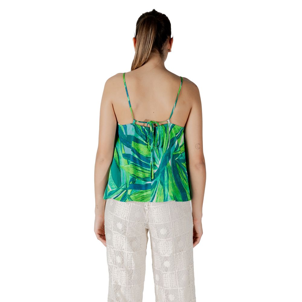 Only ONLALMA LIFE VIS ELLA SINGLET AOP Green Viscose Tank Top