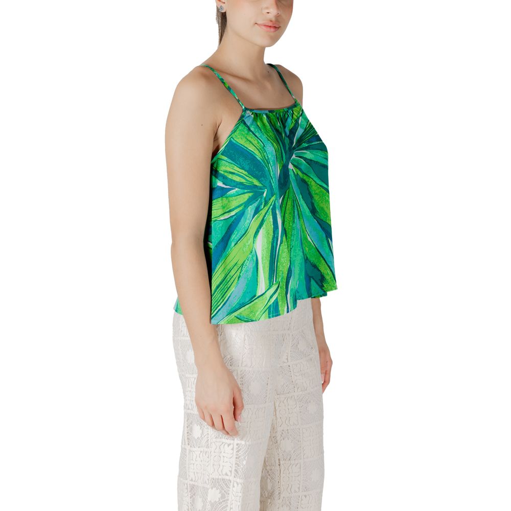 Only ONLALMA LIFE VIS ELLA SINGLET AOP Green Viscose Tank Top