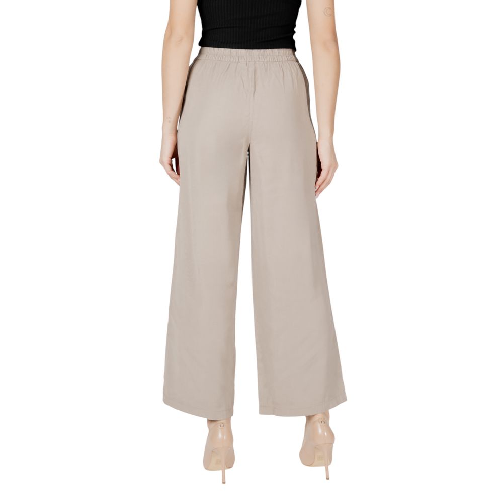 Only Beige Viscose Pant - ONLARIS LIFE HW PULL-UP PANT