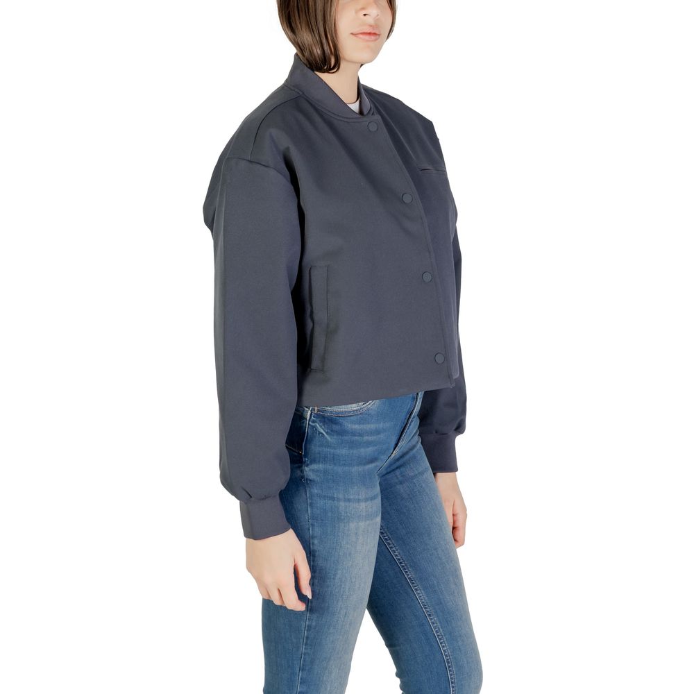 Calvin Klein Jeans Gray Recycled Polyester Bomber Jacket
