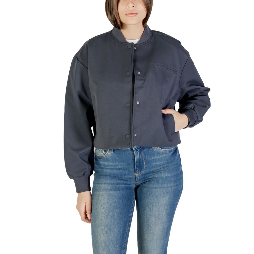 Calvin Klein Jeans Gray Recycled Polyester Bomber Jacket