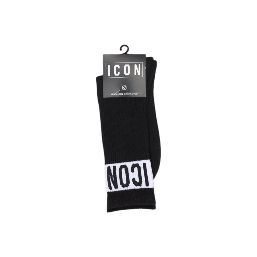 Icon Black Cotton Sock