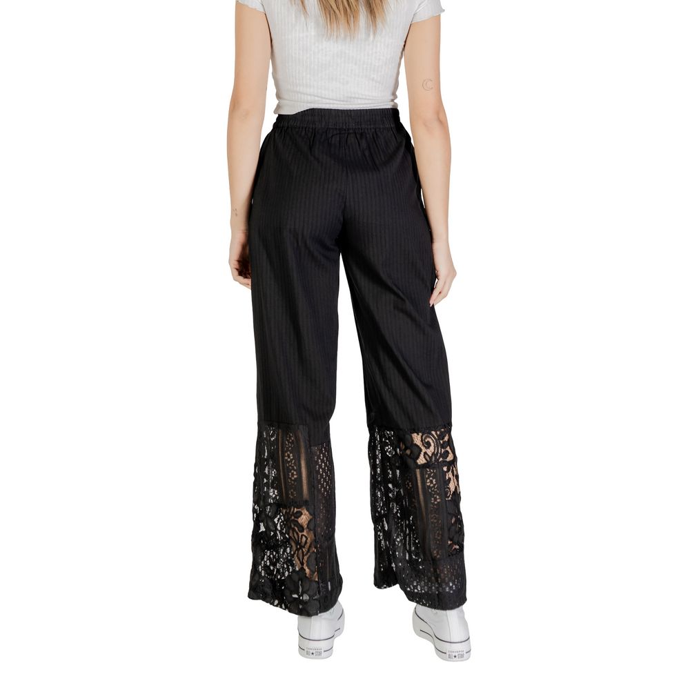 ICHI IHMARILA PA 20122862 Black Cotton Palazzo Pants
